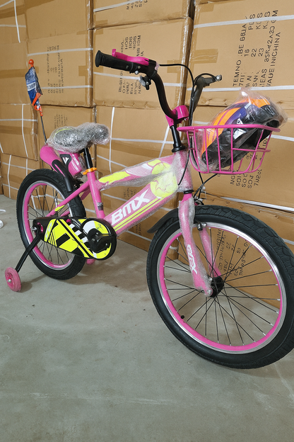 New BMX size 20 kids bike with selfbalancing side wheels+free helmet