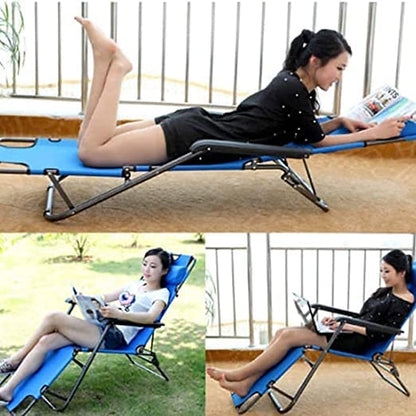 Portable 2in1 Folding Chair Folding Bed Recliner for camping