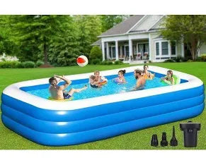 300CM BY 180CM Rectangular inflatable swimming pool, suitable for family use.