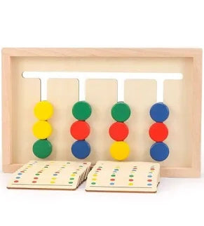 portable wooden four colour game with cards